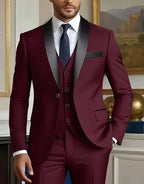 Elegant Men's Suit Sets- Slim Fit Tuxedo Set for Weddings & Formal Occasions, Black Suit