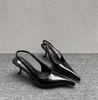 Women's Designer Heels Patent Leather Pointed Toe Sculptural Thin High Heels Sandals Pumps Runway Chic Luxury Party Dress Shoes