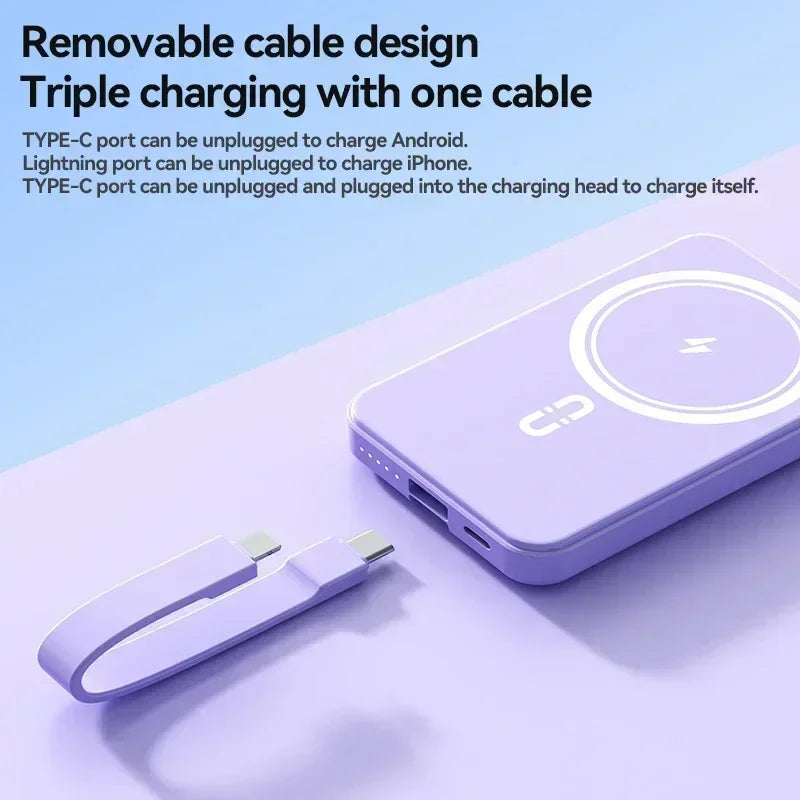 2026 New 30000mAh Mini Wireless Charger PowerBank 22.5W Fast Charging For iPhone Samsung Huawei   Powerbank