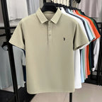 Luxury brand pony embroidered short sleeve men's polo shirt new business casual breathable summer comfort high-end Paul T-shirt