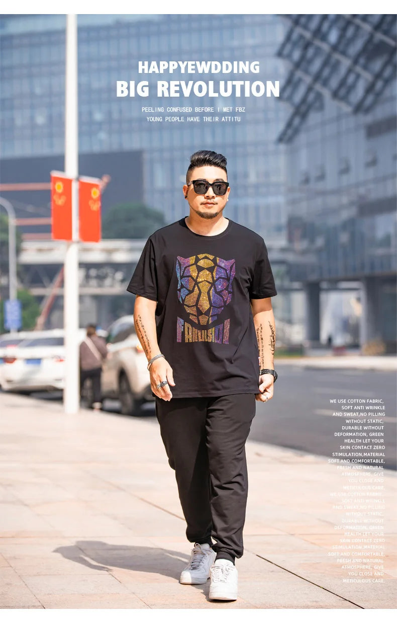 Mens Joggers Pants Summer Streetwear Oversized Black Loose Fit Casual Trousers Plus Size Elastic Waist Baggy Sweatpants Male