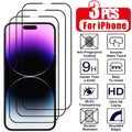 3 Pieces Tempered Glass for iPhone 17 16 15 14 13 12 11 Pro Max Screen Protector for iPhone 17E 16E 12 13 Mini Film with Black Edge