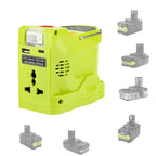 200W Portable Power Station Power Generator For Ryobi 18V Lithium Battery Portable Power Inverter With Dual USB 280LM LED Light