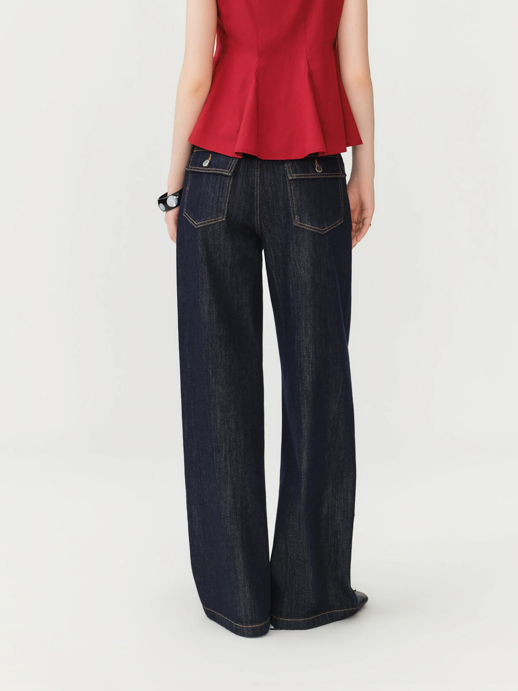 FSLE Women's 2026 Summer New Arrival Raw Indigo Straight Jeans | Lightweight Cool Feeling Slim Fit Versatile Denim Pants Jeans