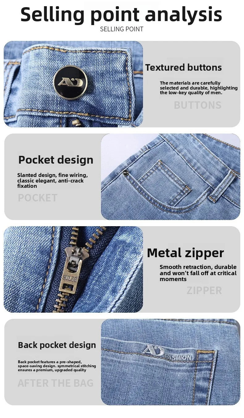 2026 Brand Best Price Comfort Straight Denim Pants Men's Jeans Business Casual Elastic Male High Quality Trousers