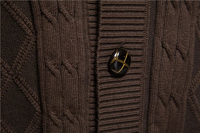 Men Cardigan Casual V-Neck Long Sleeve Sweater Men Coat