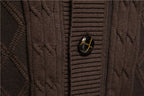 Men Cardigan Casual V-Neck Long Sleeve Sweater Men Coat