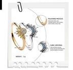 925 Silver Sun and Moon  Couple Ring Set Sky Blue Sparkling Cubic Zirconia Rings Promise Fine Jewelry Gifts for Valentines Day