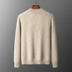 100% Merino Wool Men's Warm Sweater Mock Collar Thickened Zippered Cardigan Autumn Winter New Cashmere Knitted Long Sleeve Tops