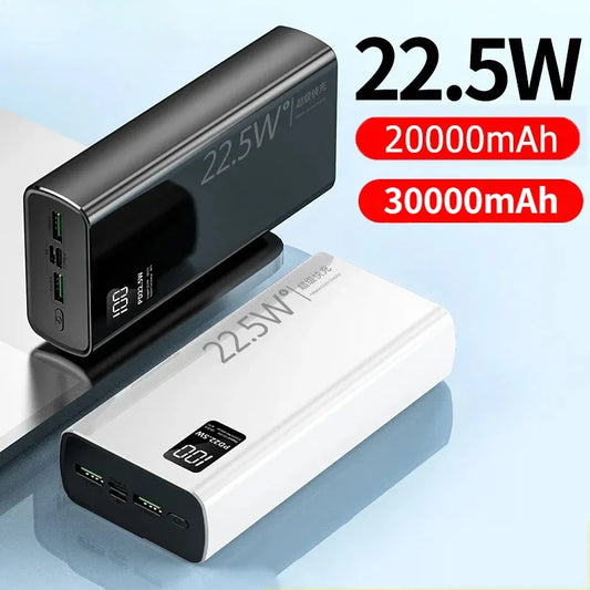 20000mAh Power Bank USB C 22.5W Fast Charging Portable Large Capacity Powerbank For Xiaomi iPhone Samsung External Spare Battery