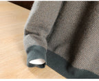 100% pure cashmere men's high-end brand semi-high neck thickened business casual autumn and winter mid-high neck base sweater
