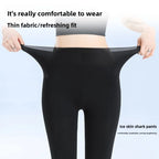 Ice Silk Shark Leggings Women High Waist Tummy Control Yoga Pants Buttery Soft Push Up Summer Thin Breathable Jeggings Workout