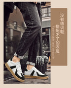 Invisible Height-Increasing Shoes 8cm German Training Shoes for Men, Summer Breathable Casual Sneakers, Genuine Leather Retro Versatile Forrest Gump Shoes 6cm