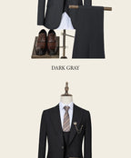ST Cassy High-End Brand Formal Business Men's Suits Single Breasted Solid Color Slim Fit Suit Wedding Three-Piece