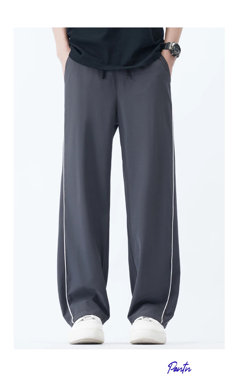 Summer Men Sweatpants Joggers Straight Pants Neutral Breathable Loose Outdoor Quick Drying Fabric Fitness Pants Casual Trouser