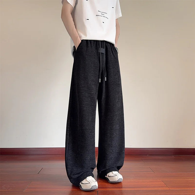 Men's Mesh Jogger Pants Wide Leg Drawstring Elastic Waist Baggy Curved Sweatpants Athletic  Relaxed Fit Casual Lantern Pants