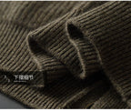 Luxury 100% Cashmere Cardigan for Men Mock Collar Thickening Sweater Autumn Winter Knitted Coat Soft Clothing Smart Casual Top