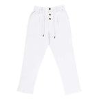Men's Linen Pants Men's Lightweight Linen Blend Pants Jogging Men Casual Trousers with Button Design Basic Beach Vacation