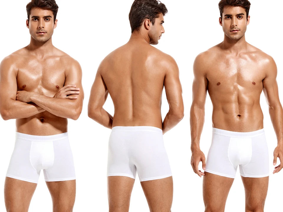 3pcs White Cotton Underwear For Man Boxers Soft Sexy Men's Panties Letter Elastic Band Boxer Short Men Underpants Print Trunks