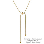 Personalized Snake Chain Adjustable Y Necklace for Woman Clavicle Pendant Stainless Steel Necklace Women's Holiday Gift Jewelry