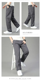Mens Cotton Pants Spring Summer Sports Casual Pants Cargo Trousers Loose Fit with Zipper Pockets Big Size 5XL