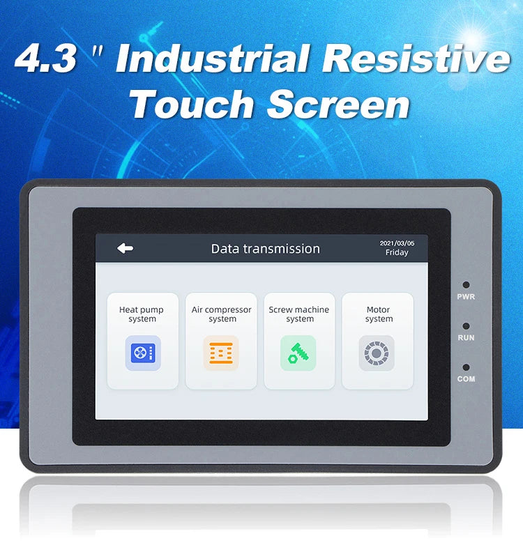 Huaqingjun 4.3 Inch LCD Touch Screen Ethernet RS485 232 Communication DC19-30V LAN RJ45 HMI for PLC