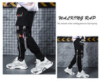 Y2K Joggers Cargo Pants For Men Casual Hip Hop Pocket Male Trousers Sweatpants Street Ribbons Techwear White Pant Pantalon Homme