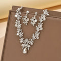 3pcs New Fashion Necklace Sets for Women Waterdrop Collar Choker Necklace Earring Jewelry Set for Prom Birthday Bridal Wedding