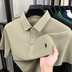 Luxury brand pony embroidered short sleeve men's polo shirt new business casual breathable summer comfort high-end Paul T-shirt