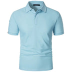 New Mens Short Sleeve T Shirt Sports Tennis Polo Shirt Summer Oversized Breathable Shirts Button Moisture-Wicking Streetwear