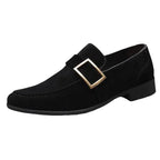 Mens Fashion Black Leather Shoes Autumn British Style Formal Business Footwear Low Top Commute Style Dress Shoes For Suits