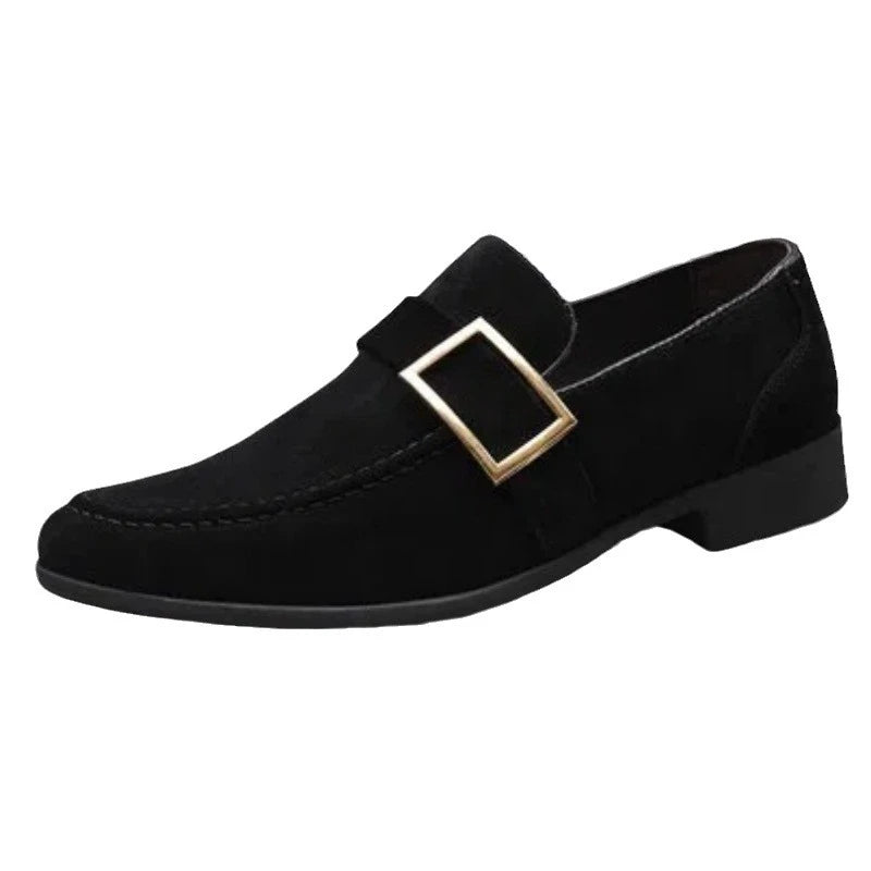 Mens Fashion Black Leather Shoes Autumn British Style Formal Business Footwear Low Top Commute Style Dress Shoes For Suits