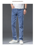 2026 Y2k Pants Men Thin Lyocell Spring Summer Classic Korean Youthful Vitality Men's  Jeans Lightweight Stretch Trousers