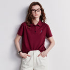 TOYOUTH Women Polo Shirt 2026 Summer New Breathable Short Sleeve Versatile Pullover Tops