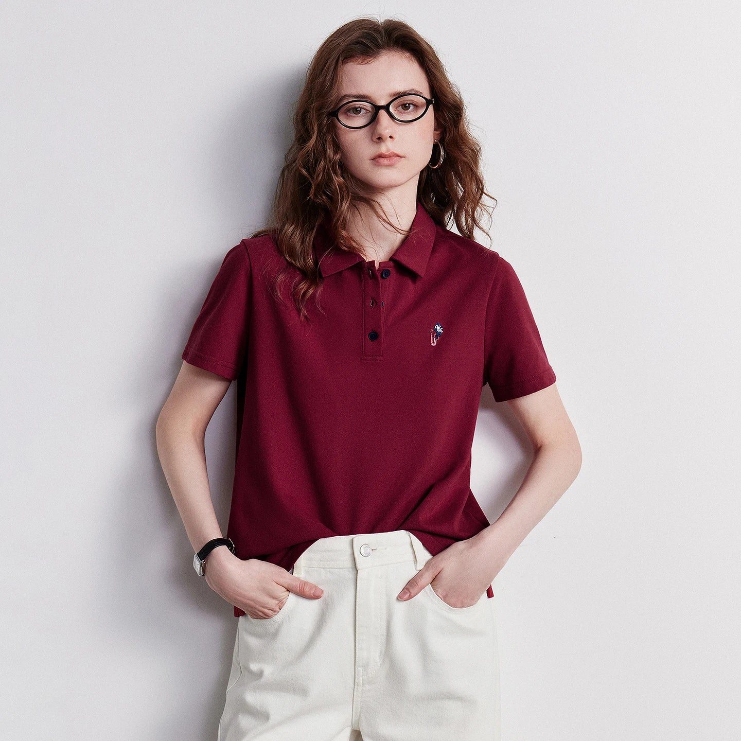 TOYOUTH Women Polo Shirt 2026 Summer New Breathable Short Sleeve Versatile Pullover Tops