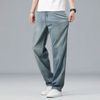 2026 New Summer Ultra-thin Lyocell Men's Jeans Drape Soft Fabric Loose Straight Casual Denim Pant Elastic Ice Silk Male Trousers