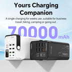70000mAh Power Bank  With 30W PD 22.5W QC Quick Charging Powerbank Support FCP AFC VOOC 22.5 Portable PoverBank For Oppo Oneplus