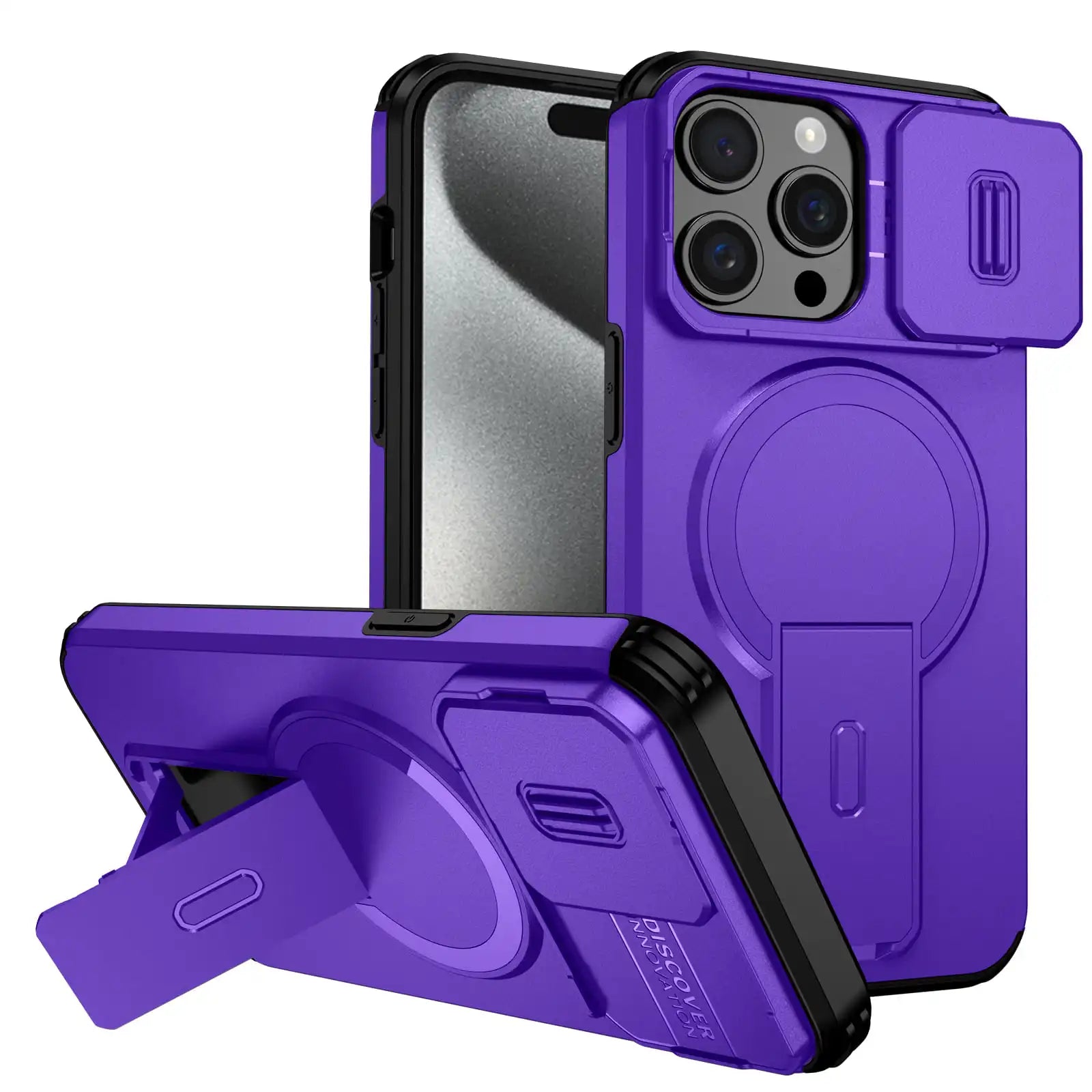 Wefor for iPhone 15/14/13/12/11 Pro Max 15 Plus Case with Camera Control Cover and Adjustable Kickstand,Compatible with Magnetic