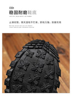 Men'S Black And White Mid Top Hiking Boots Waterproof Leather Platform Sneakers Non Slip Outdoor Casual Shoes With Rugged Sole