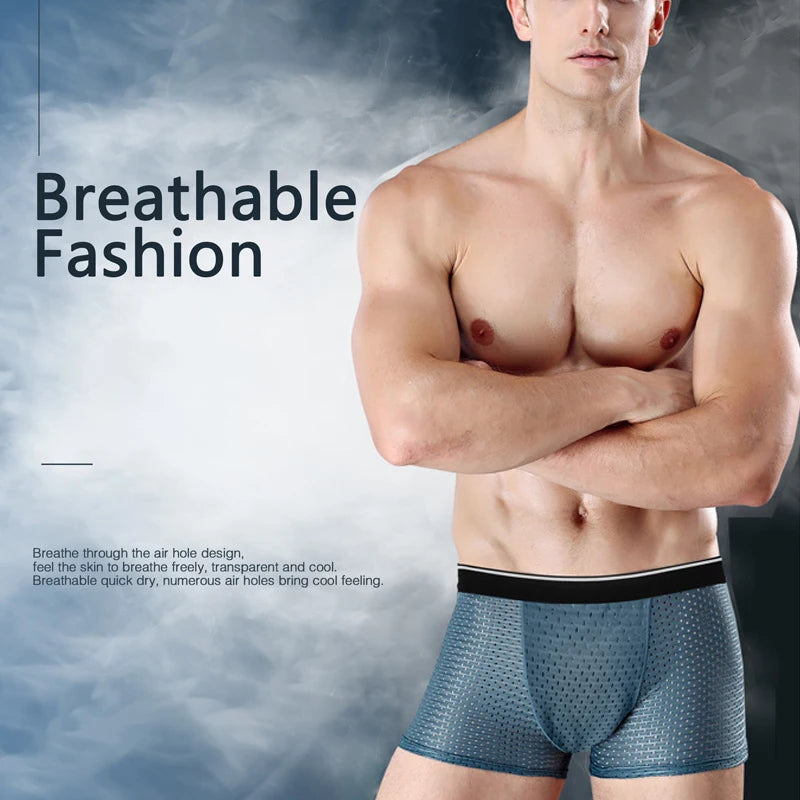 4Pcs Man Boxer Briefs Large Size M-6XL Men Panties Underwear Slip Homme Calzoncillos Bamboo Hole U Convex Pouch Male Underpants