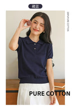 100% Cotton Women POLO Collar Casual Top T-shirt luxury designer clothing woman plus size clearance sale