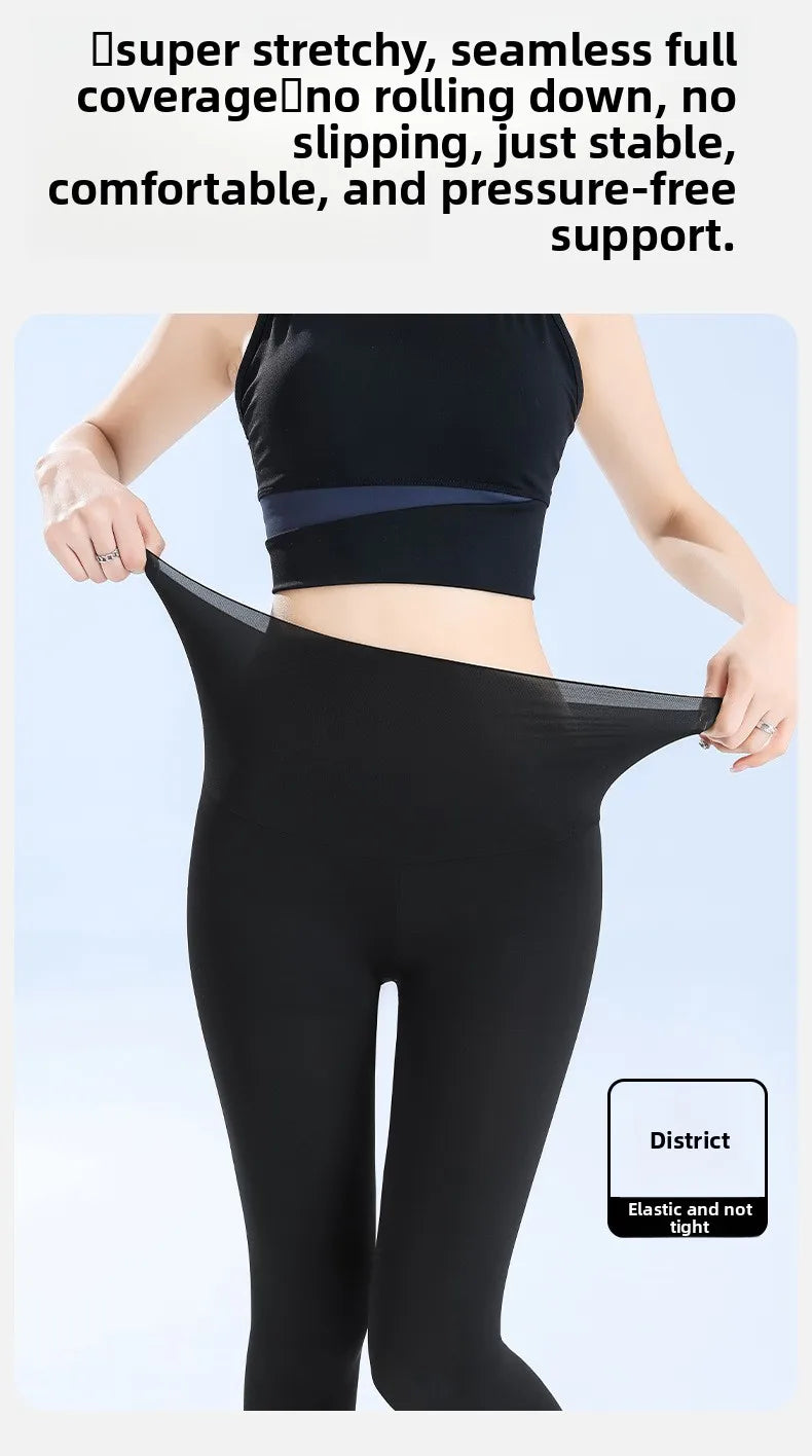 Ice Silk Shark Leggings Women High Waist Tummy Control Yoga Pants Buttery Soft Push Up Summer Thin Breathable Jeggings Workout