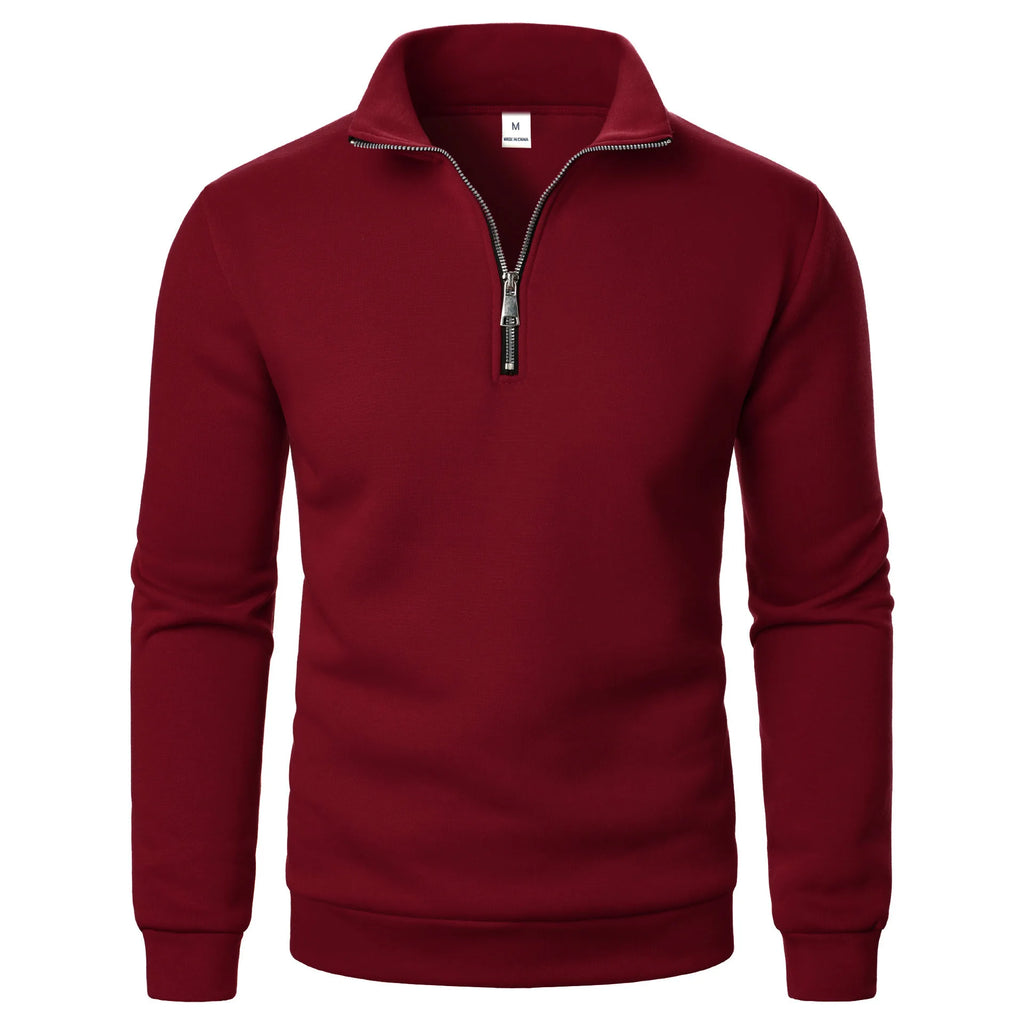 2026 Autumn Men's Zipper Pullover Turtlenecks Warm Sweaters Solid Color Long Sleeved Fashion Male Casual Daily Sweatshirt Top