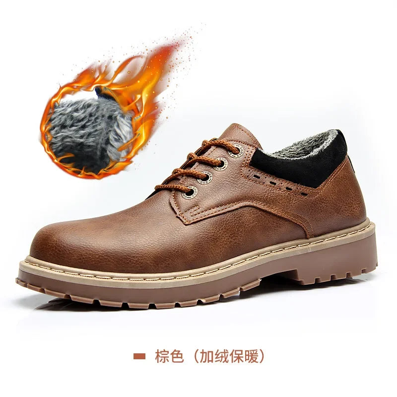 Fashion Retro Leather Men's Shoes New British Wind Retro Tooling Shoes Men Casual Shoes Platform Sneakers Men Zapatos De Hombre