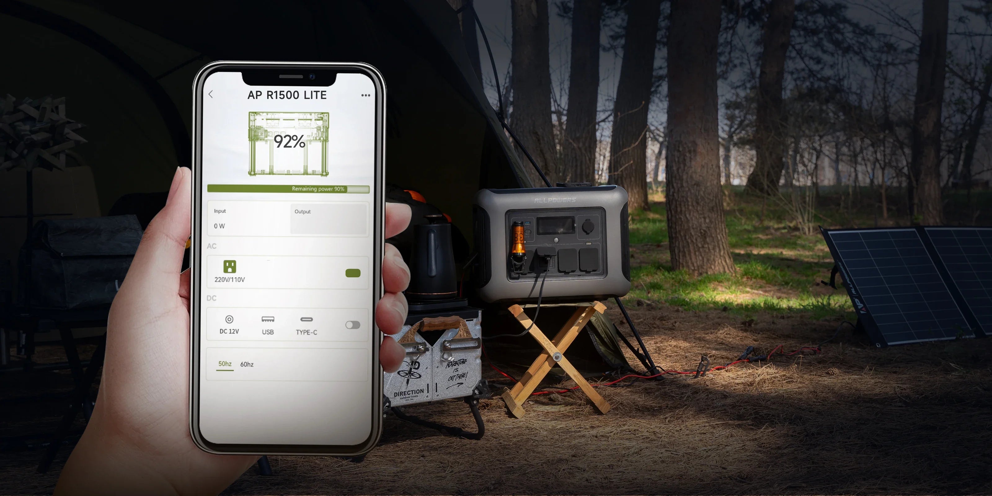 LiFePO4 Portable Power Station 1440Wh 1500W, 10-Year Lifespan Solar Generator w/ Pure Sine Wave AC for Home Backup RV Camping
