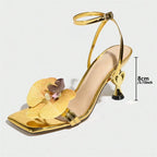 8CM Women Heels Patent Leather Stilettos Sandals Thin High Heel Pumps Pointed Toe Banquet Prom Slingbacks Party Shoes Zapatos