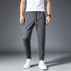 Men's Summer Lightweight High-Stretch Ice Silk Pants, Quick-Dry Breathable Ice Silk Sports Sweatpants for Running & Fitness