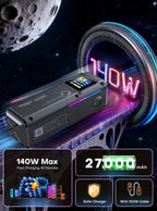 QOOVI PD140W Power Bank 27000mah Fast Charging Portable Battery Capacity Powerbank For iPhone Macbook Laptop Samsung Xiaomi