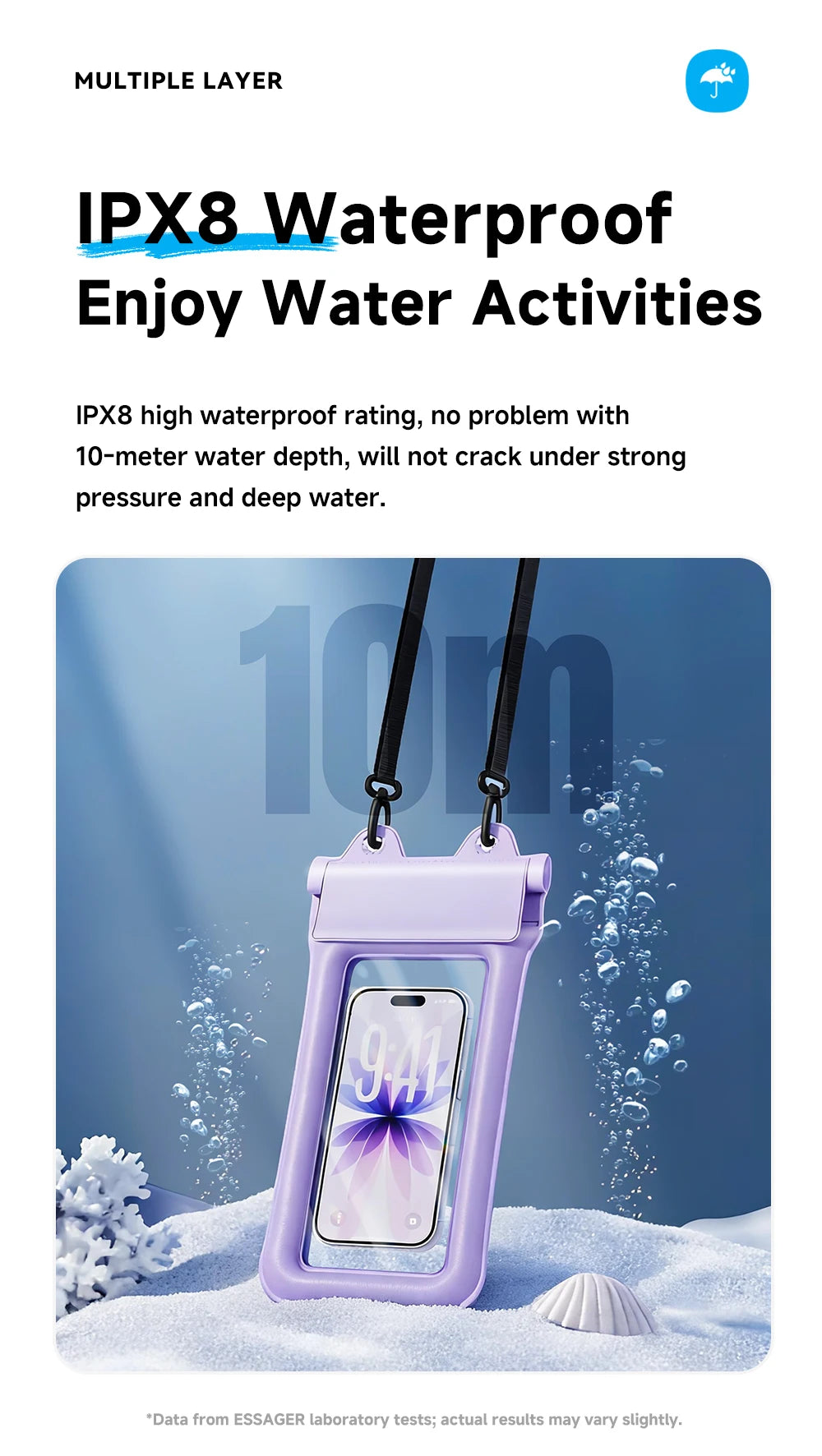 Essager Waterproof Phone Case Swimming Bag IPX8 Floating Bag Protect Pouch Cover For Phone Water Sports For iPhone Huawei Xiaomi