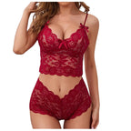 2026 NEW Thin Lace Flower Printed Underwear Suit Sexy Women Lingerie Set Female Adjustable Shoulder Strap Triangle Cup Bralettle